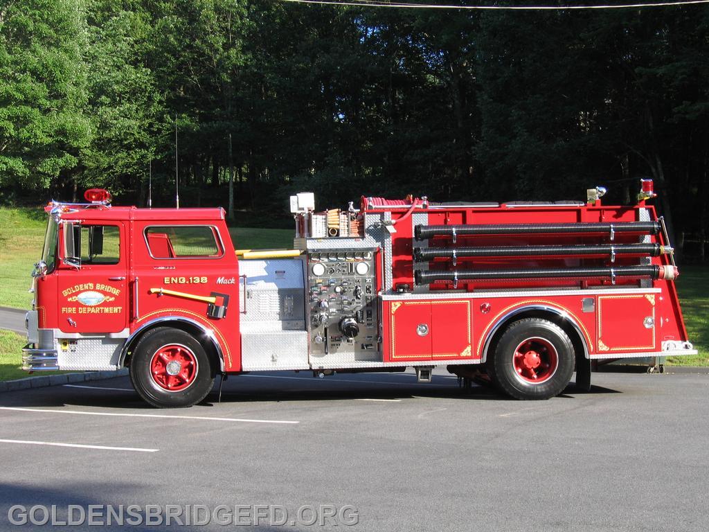 Engine 138- 1968 Mack/1988 Pierce
1,250 GPM Pump/1,000 Gallon Tank
Retired in 2018.