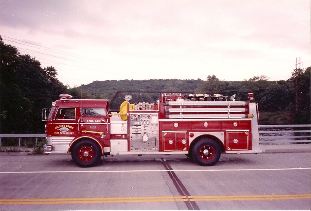 Engine 140 1964 E-One/Mack class A pumper. This Engine retired in 1994 and was sold to a fire department down in Alabama.