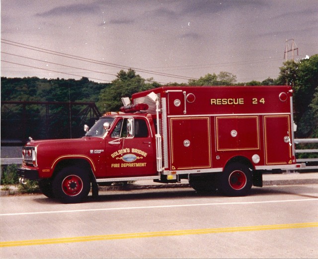 Rescue 24 Dodge Ram 1984/E-One. Retired in 1998 refurbished with a 1998 Ford chassis.