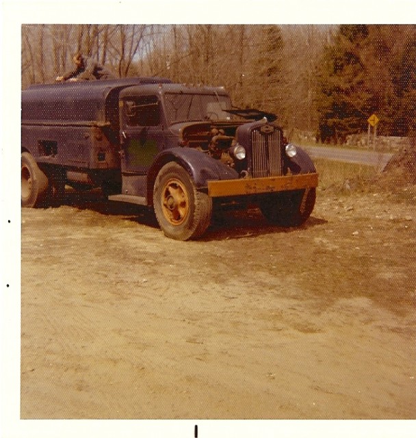 The fire departments first tanker. Tanker 3 a 1947 Auto car. In service 1970 to 1974. Believe it or not this tanker was in service as is.